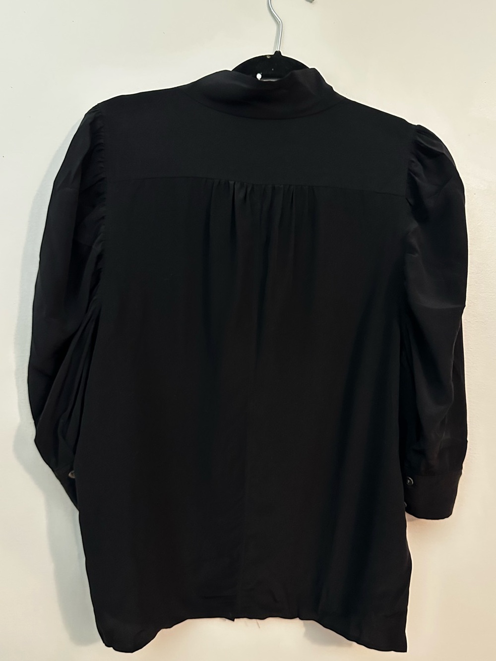 FRAME Gillian Puffed Shoulder Blouse 100% Silk XL - Picture 9 of 10
